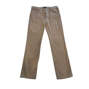 Roberto Cavalli Tan Cotton‎ Stretch Gold Metal Pocket Logo Straight Pants Size 8